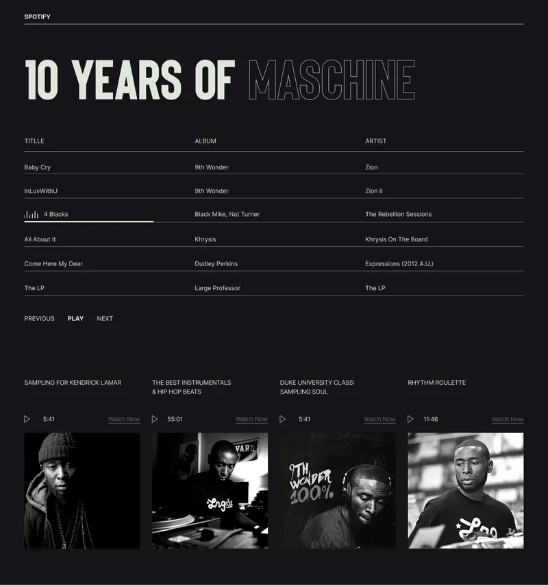 MODO web design and development work — 9th Wonder music platform