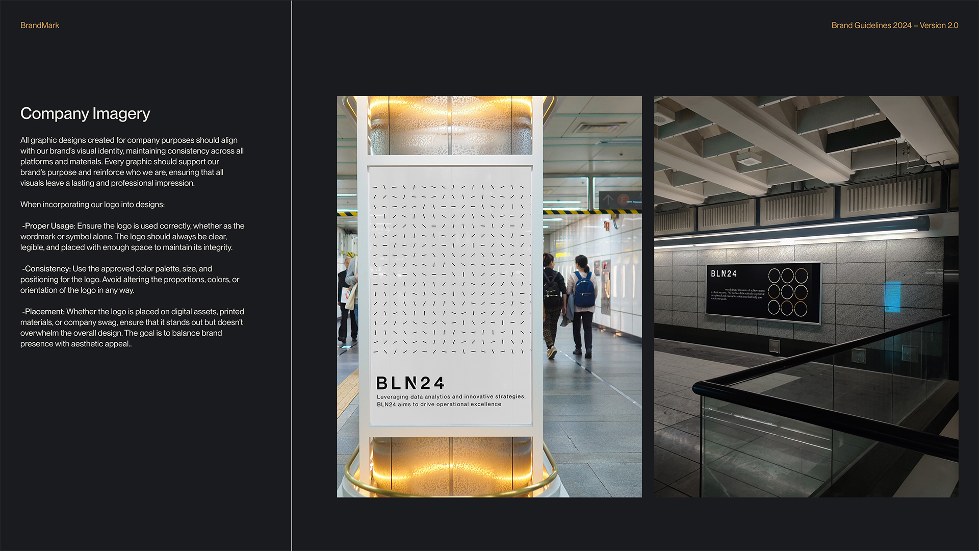 BLN24 company imagery — brand photography and logo usage in real-world environments