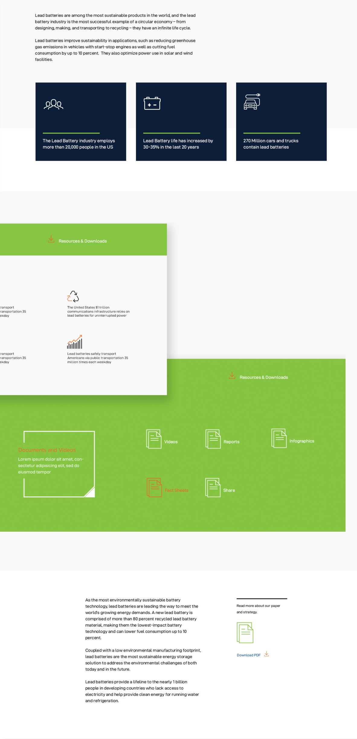 Essential Energy content sections — modular layout system