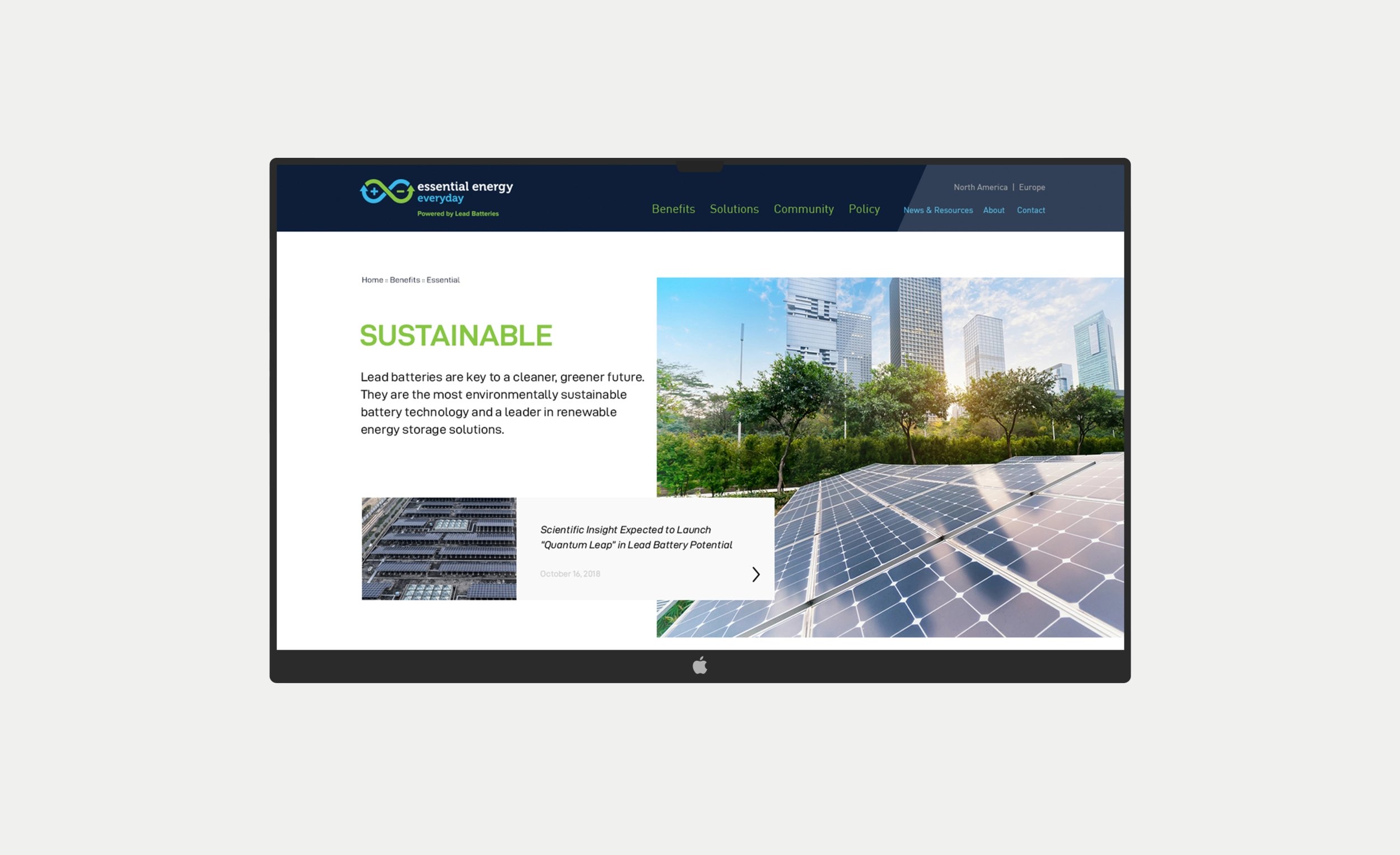 Essential Energy header design — branding and navigation
