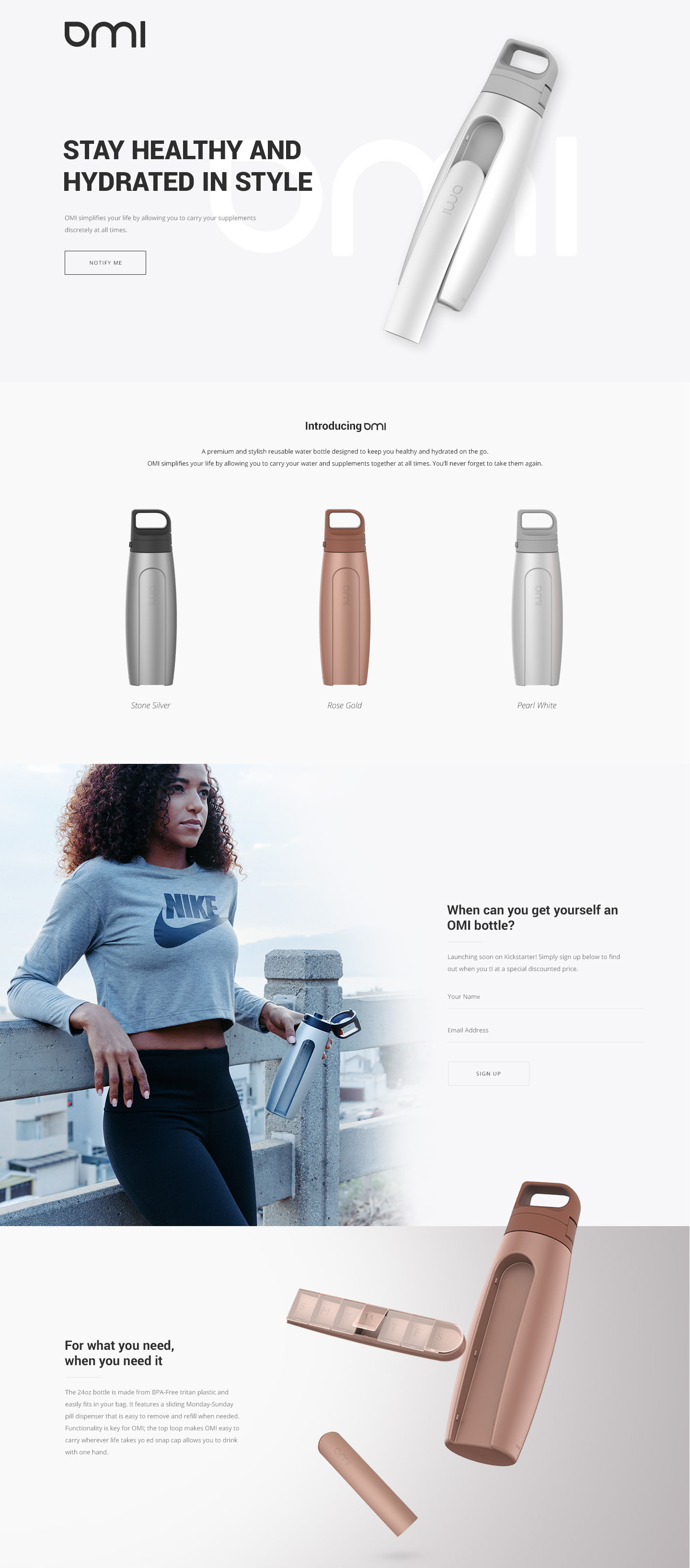 OMI website homepage — hero section