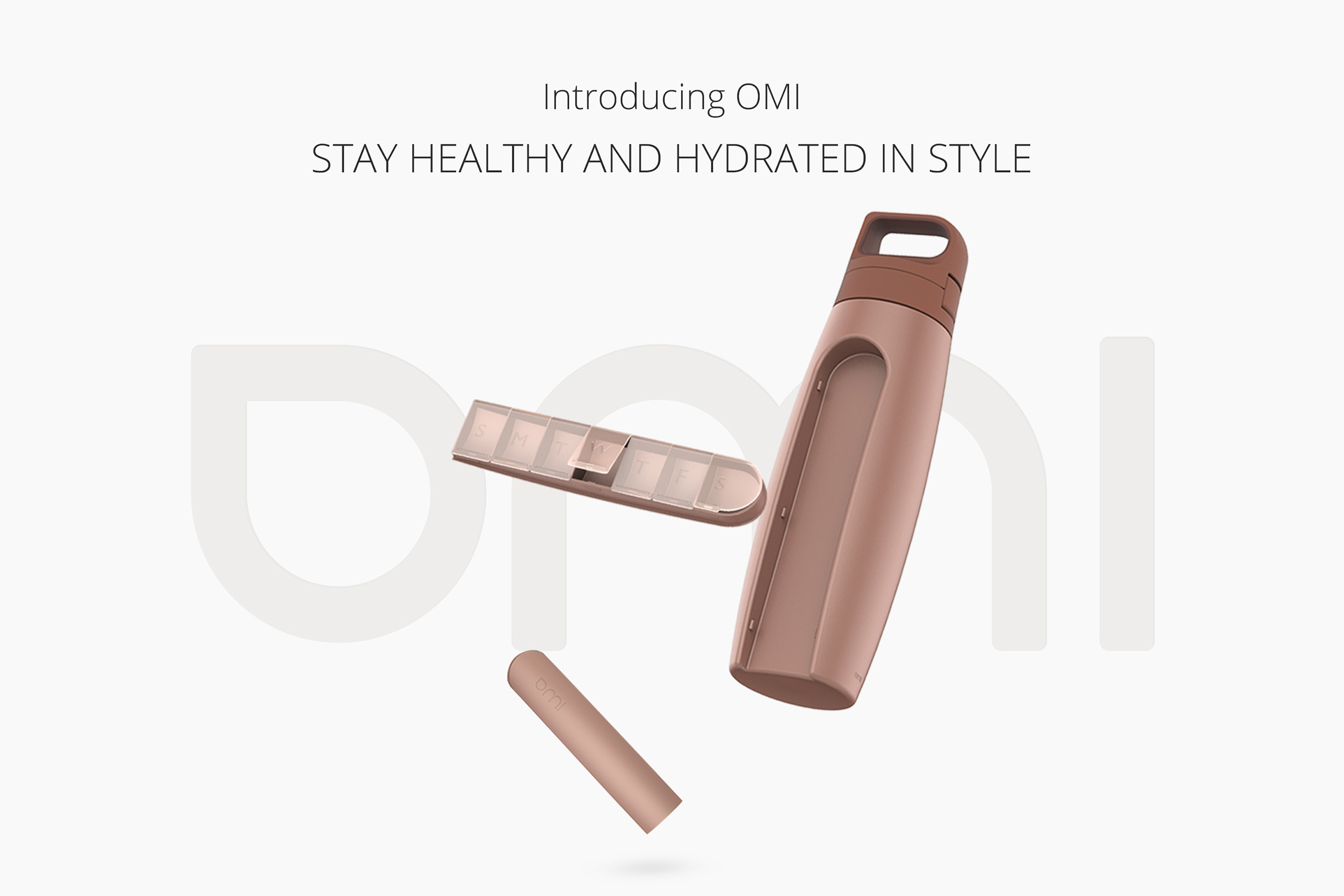 OMI water bottle in lifestyle setting — yoga and fitness hydration